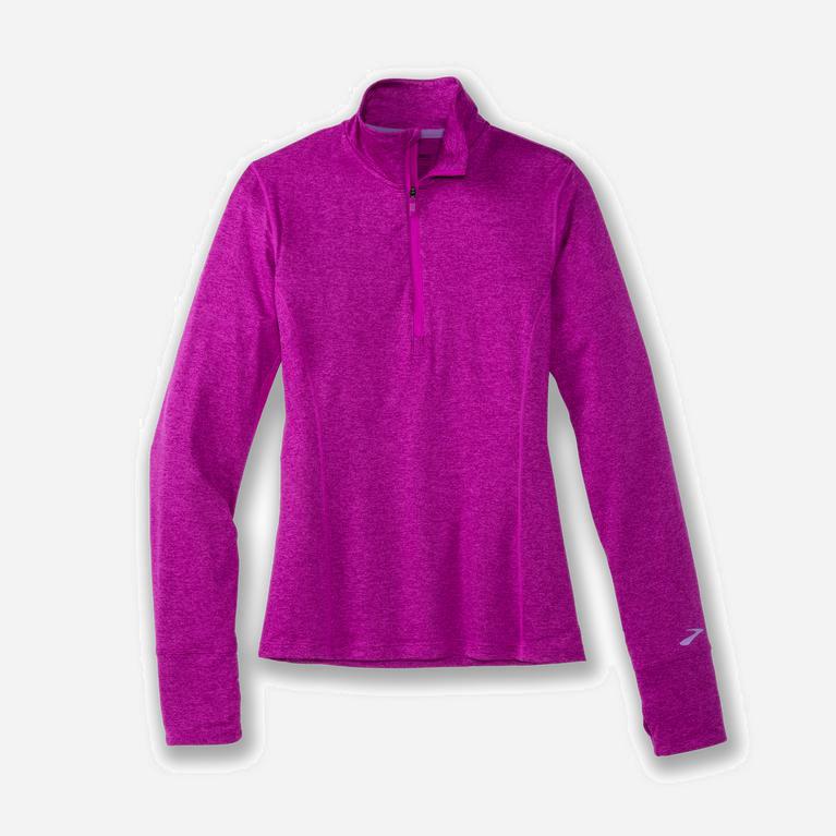 Brooks Women's Dash 1/2 Zip Running Jackets Singapore - Heather Magenta (72056-BTYZ)